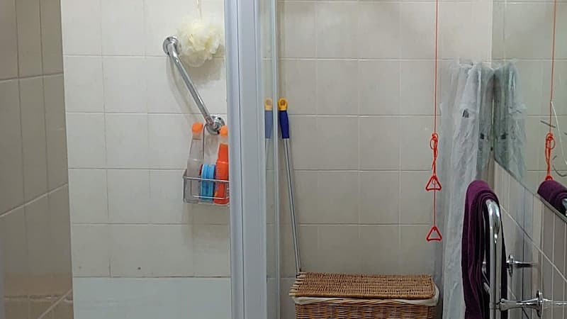 shower with disabled alarm system