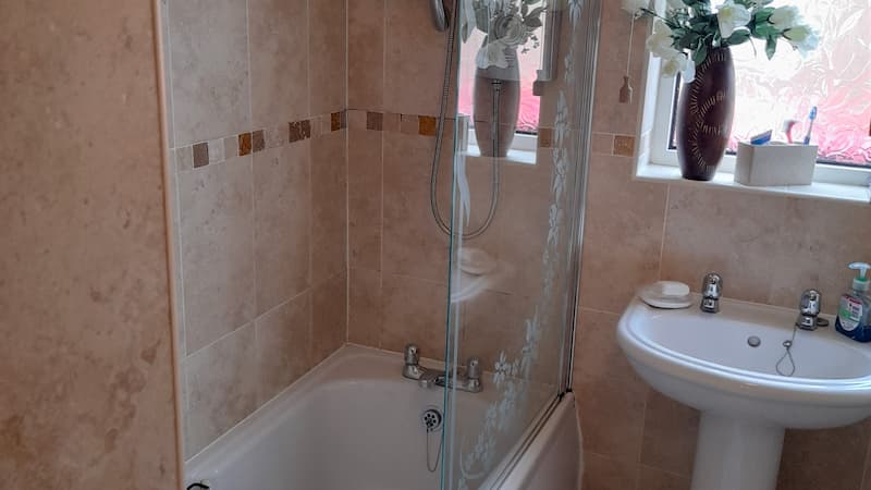 bath and shower unit glass wall