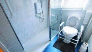 easy accesses floor level shower with sliding door